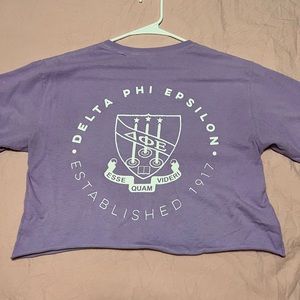 DELTA PHI EPSILON CROPPED LIGHT PURPLE TSHIRT